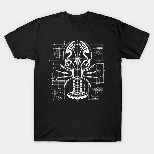 Lobster blueprint design T-Shirt by lkn